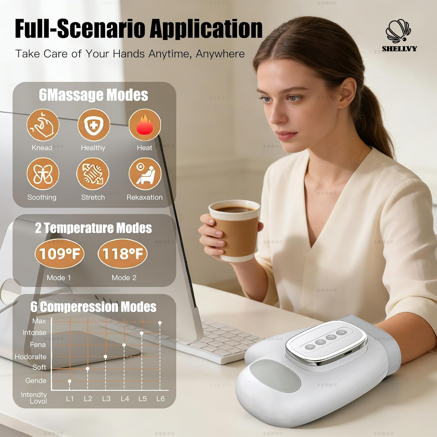 SHELLVY Smart Infrared Hand Massager